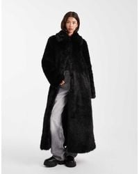 ASOS - Longline Tipped Faux Fur Car Coat - Lyst