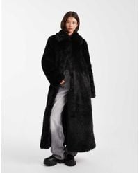 ASOS - Longline Tipped Faux Fur Car Coat - Lyst