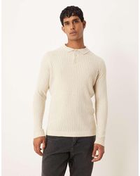 ASOS - Muscle Fit Knitted Long Sleeve Polo T-shirt - Lyst