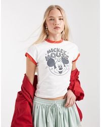 ASOS - Disney Ringer Baby Tee With Mickey Mouse Print - Lyst