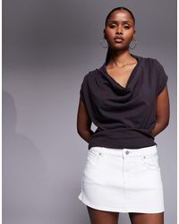 Abrand Jeans - Abrand Mid Rise Denim Mini Skirt - Lyst