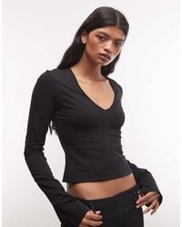 Weekday - V Neck Long Sleeve Top - Lyst