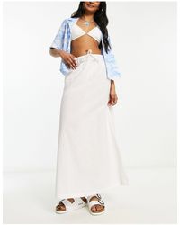 Collusion - Low Rise Linen Beach Skirt - Lyst