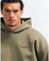 ASOS - Extreme Oversized Scuba-Style Fabric Hoodie With Embroidered Logo Print - Lyst