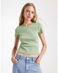 Vero Moda - Ribbed Round Neck T-shirt - Lyst