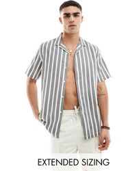ASOS - Relaxed Revere Stripe Shirt - Lyst