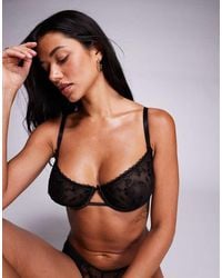 ASOS - Asos Deisgn Fuller Bust Valentina Floral Embroidered Underwired Bra With Satin Binding - Lyst