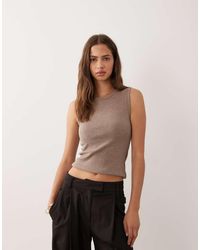 Abercrombie & Fitch - Ribbed Tank Top With Built - Lyst
