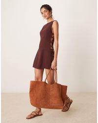 Vrg Grl - Tia Linen Mini Dress With Bead Detailing - Lyst