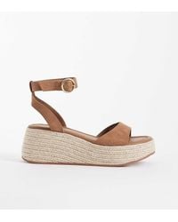 ASOS - Wide Fit Tana Espadrille Wedge Sand Suede - Lyst
