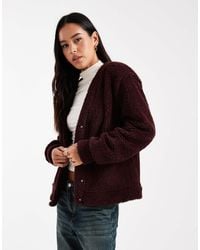 ASOS - Longline Borg Fleece Oversized Cardigan - Lyst