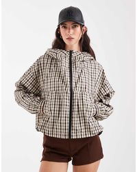 ASOS - Geruit Bomberjack Met Capuchon En Bolle Zoom - Lyst