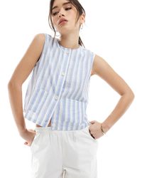 ASOS - – gestreifte weste mit kastigem schnitt - Lyst