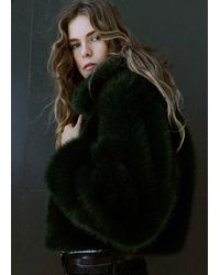 Mango - Faux Fur Short Jacket With Collar - Lyst