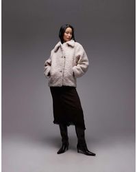 & Other Stories - Wool Rich Midi Length Faux Fur Jacket - Lyst