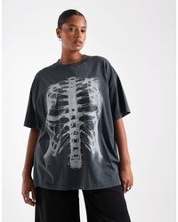 ASOS - Asos Design Curve Oversized Tshirt With Halloween Xray Graphic - Lyst