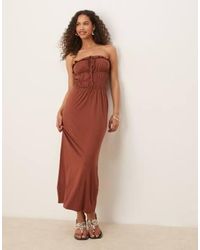 ASOS - Bandeau Ruffle Tiered Waist Maxi Dress - Lyst