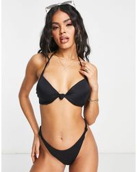 ASOS - Mix And Match Underwired Moulded Knot Front Halter Bikini Top - Lyst