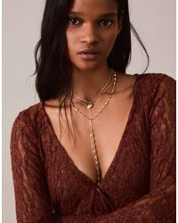 Bershka - Pack Of Heart Lariat Necklaces - Lyst