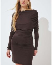 NA-KD - Draped Long Sleeve Mini Dress - Lyst