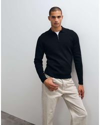 ASOS - Essential Knit Lightweight Zip Polo - Lyst
