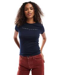 Tommy Hilfiger - Slim Linear Logo T-shirt - Lyst