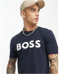 BOSS - Thinking 1 - t-shirt con logo grande - Lyst