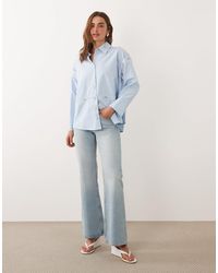 Ghospell - Cotton Blend Multi-Wear Button Placket Long Sleeve Shirt - Lyst