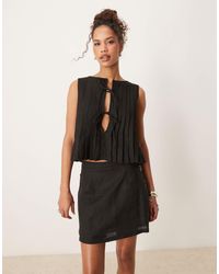 Vrg Grl - Valeria Tie Front Linen Top - Lyst