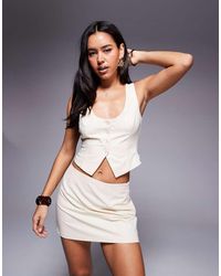 Princess Polly - Hikaru Tailored Scoop Neck Bow Back Detail Waistcoat And Mini Skirt Full Set - Lyst