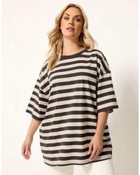 Yours Clothing - Boxy Stripe T-Shirt - Lyst