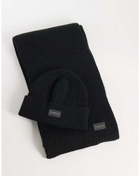 Barbour - Sweeper Legacy Acrylic Knitted Beanie And Scarf Set - Lyst