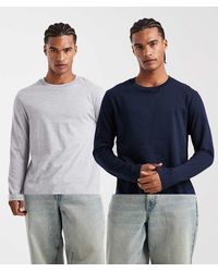 ASOS - Essentials 2 Pack Regular Fit Long Sleeve T-shirts - Lyst
