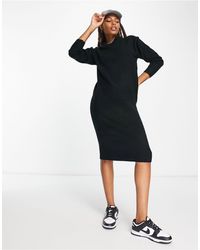 New Look - Crew Neck Midi Knitted Dress - Lyst