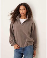 ASOS - Sweatshirt Van Polar Fleece Met Korte Rits - Lyst