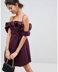 asos design scuba scoop neck maxi prom dress