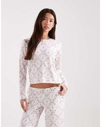 Hollister - Scoop Neck Long Sleeve Pyjama Top Co-Ord - Lyst