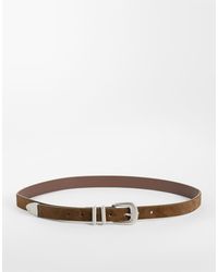 ASOS - Skinny Cowhide Hair Belt With Curve Buckle And Metal Tip - Lyst
