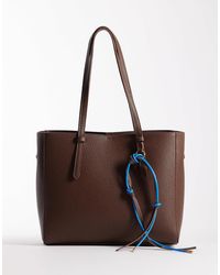 ASOS - Textured Multi Compartment Tote With Detachable Bag Charm - Lyst