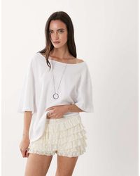 Miss Selfridge - Festival Ruffle Lace Micro Short - Lyst