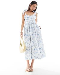 French Connection - Tie Shoulder Midi Dress - Lyst