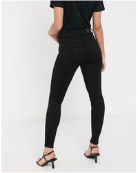 Bershka High Waist Skinny Jeans - Black