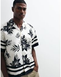 ADPT - Oversized Revere Collar Shirt With Floral Print - Lyst