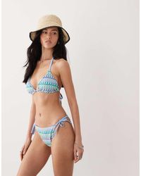 New Look - Crochet Padded Bikini Top - Lyst