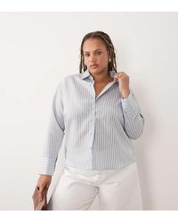 ASOS - Camisa Azul A Rayas Extragrande De Curve - Lyst