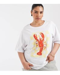 ONLY - Oversized T-shirt With Lobster Print - Lyst