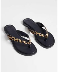 ASOS - Fenna Premium Leather Flip Flops - Lyst