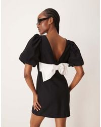 Forever New - Bow Back Puff Sleeve Mini Dress - Lyst