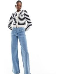 Stradivarius - Tall D77 Straight Leg Jean With Button Detail - Lyst