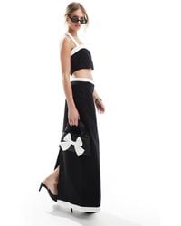 4th & Reckless - Linen Look Contrast Edge Maxi Skirt Co-ord - Lyst